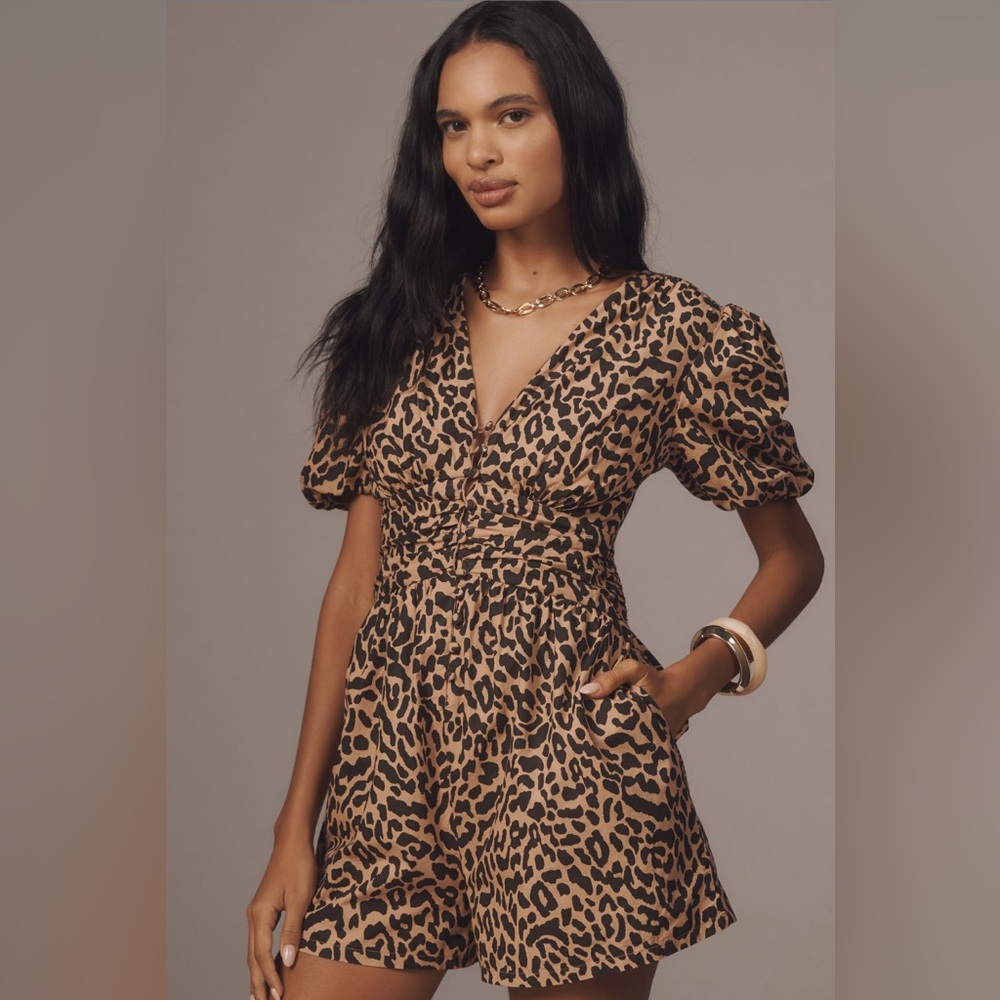 ✨ Anthropologie Katerina Button-Front Romper Sz L